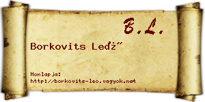 Borkovits Leó névjegykártya